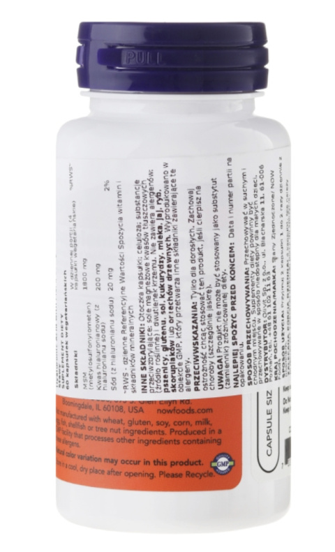 Hyaluronic Acid 50mg + MSM 450mg (60 kapsułek)