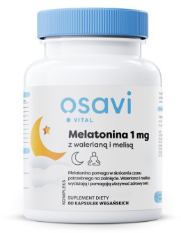 Osavi Melatonina z Walerianą i Melisą, 1mg (60 kapsułek)