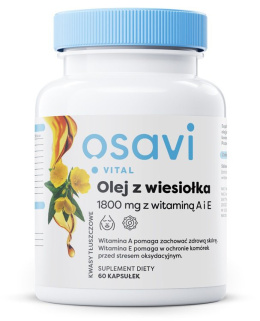 Osavi Olej z Wiesiołka z Witaminą A i E, 1800mg (60 kapsułek)