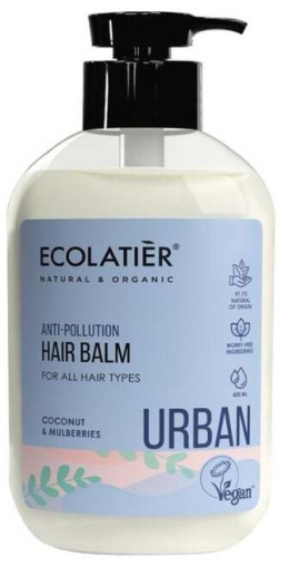 ECOLATIER URBAN Balsam przeciw zanieczyszczeniom do wszystkich rodzajów włosów, 400 ml