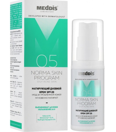 MEDDIS Matujący krem ​​do twarzy spf 20, 30 ml