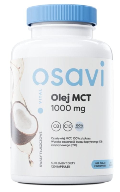Osavi Olej MCT, 1000mg (120 kapsułek)