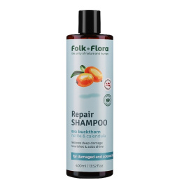 FOLK&FLORA Rewitalizujący szampon do włosów zniszczonych i farbowanych, 400 ml