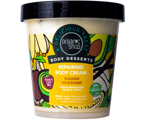 ORGANIC SHOP Regenerujący Krem do ciała Banana Milkshake 450ml