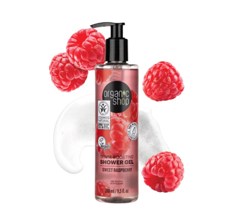 ORGANIC SHOP Żel pod prysznic Sense Boosting Słodka malina 280ml